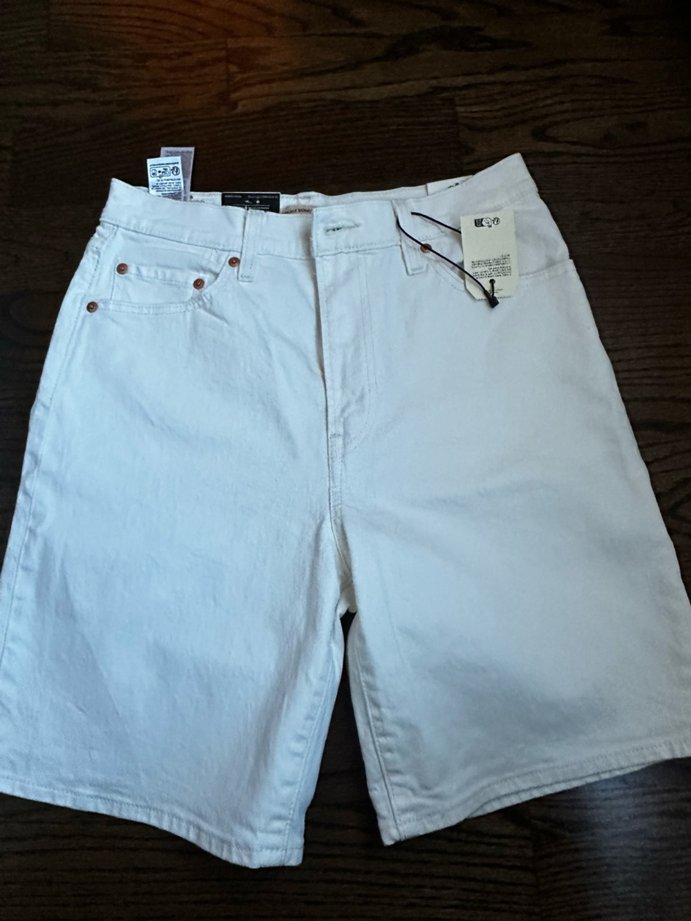 Levi's White Denim Bermuda Shorts